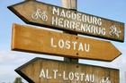 Wegweiser Elberadweg Lostau