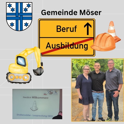Titelbild zum News-Artikel: Erfolg für den Bauhof: Paul Dehne besteht Ausbildung zum Straßenwärter