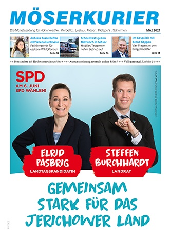 Titelbild zum News-Artikel: Die Mai-Ausgabe des Möserkurier ist online schon zu lesen.
