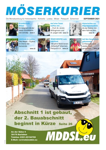 Titelbild zum News-Artikel Die September - Ausgabe des Möserkuriers ist online