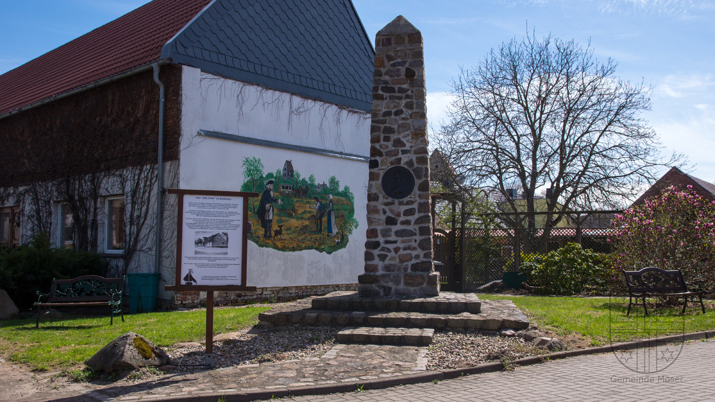 Das Denkmal zu Ehren Friedrich II, in Körbelitz