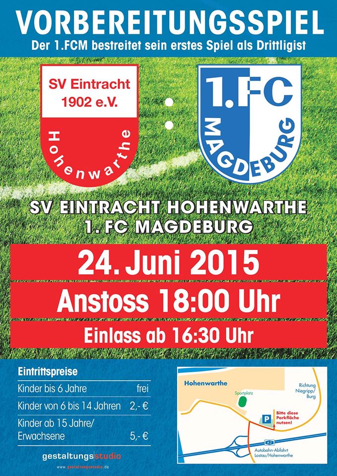 Plakat Eintracht Hohenwarthe gegen FCM